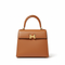Structured Leather Handbag in Camel